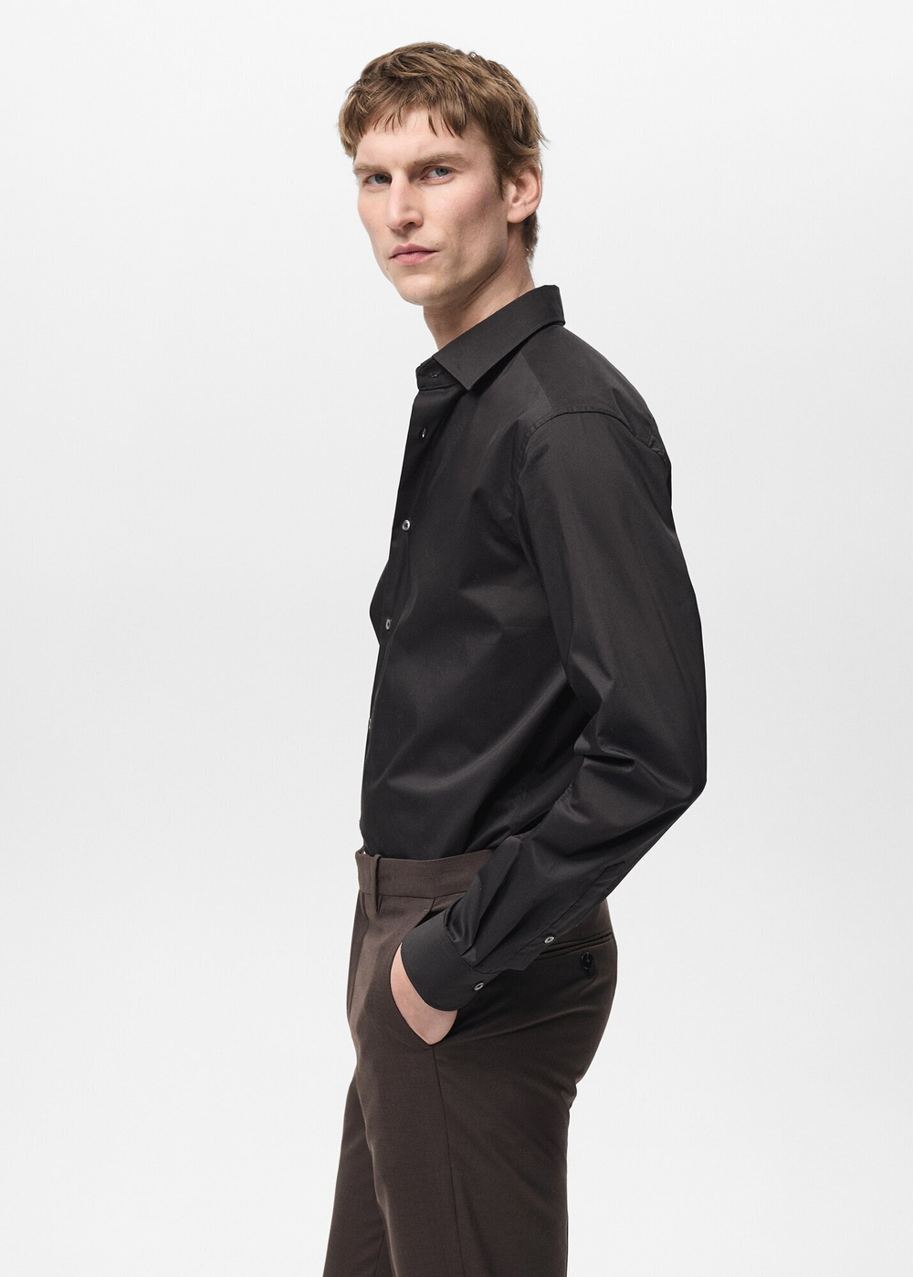 Рубашка regular fit из хлопка стретч
