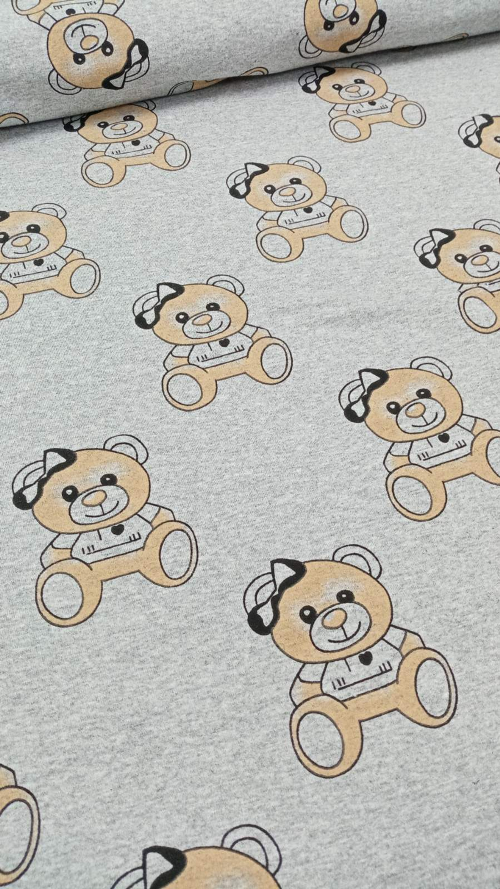 Футер (принт). Мишки на сером, ВО