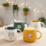 КЕРАМИЧЕСКАЯ КРУЖКА С ЛОЖКОЙ, saucy/cute/smart/cool, 350 мл