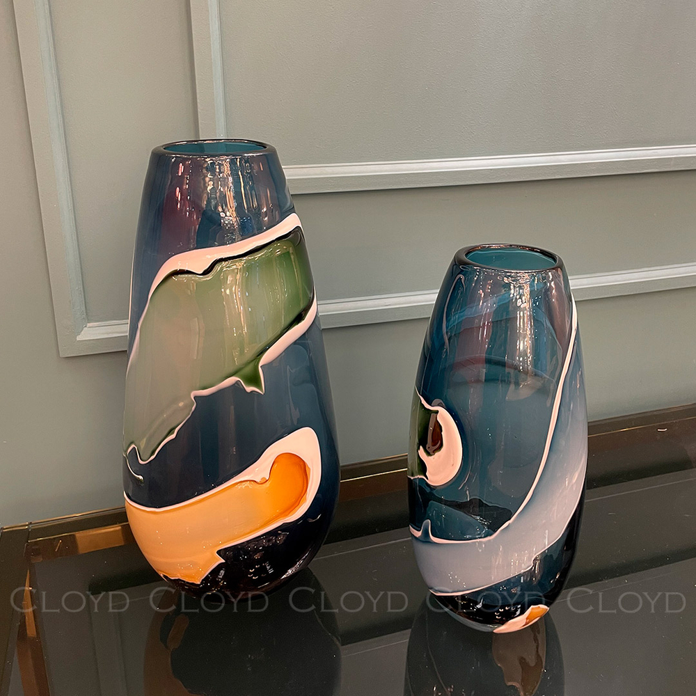 Ваза Cloyd арт.50061 / выс. 39 см - зелен. стекло / серия 1537