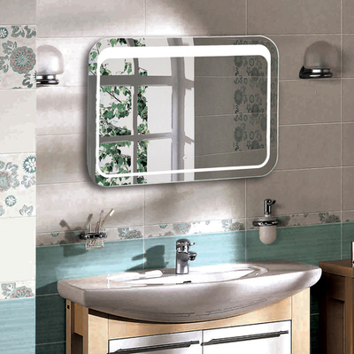 Зеркало с подсветкой Пульсар, 80х55 см (сенсорный выключатель, регулировка яркости, холодный свет 6000К)