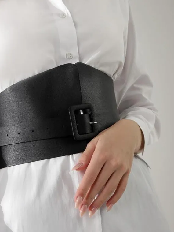 Ремень женский, ширина 16 см, цвет чёрный