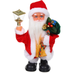Дед Мороз музыкальный 30 см в красной шубе с фонарем, микс (работает от 3*АА - в комплект не входят)