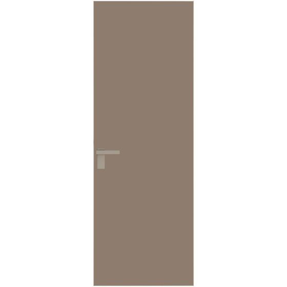 Алюминиевая дверь 1AGК кромка никель матовый стекло монохром капучино