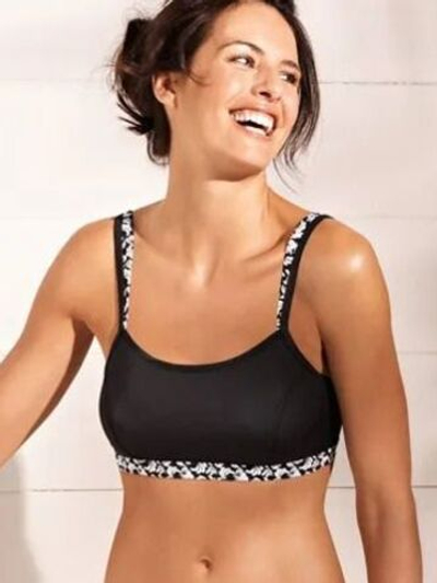 Купальник раздельный ортопедический после мастэктомии Amoena, черный 42С/D_EU