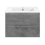 Тумба под раковину Vincea Mia Slim 700 подвесная, 2 выкатных ящика soft close, Beton