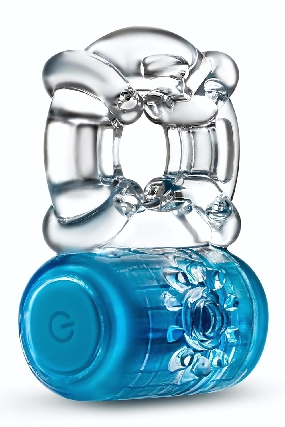 Синее эрекционное виброкольцо One Night Stand Vibrating C-Ring (Цвет: синий)