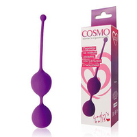 Фиолетовые двойные вагинальные шарики 3см с хвостиком для извлечения Bior Toys Cosmo CSM-23007