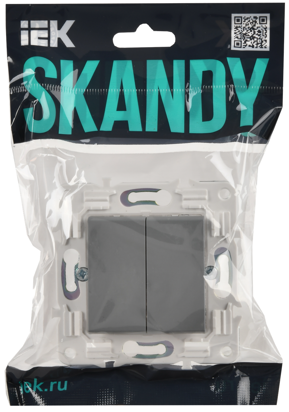 SKANDY Выключатель 2-клавишный перекрестный 10А SK-V06Gr серый IEK
