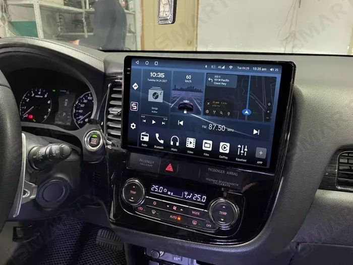 Магнитола для Mitsubishi Outlander 3 2012-2022 (левый руль) - FarCar BM10-2K-7163 монитор 10.36" 2K QLED на Android 14, Быстрая, CarPlay, 4G SIM-слот