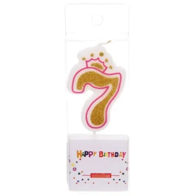 Свеча для торта Цифра Корона «7» 10 см