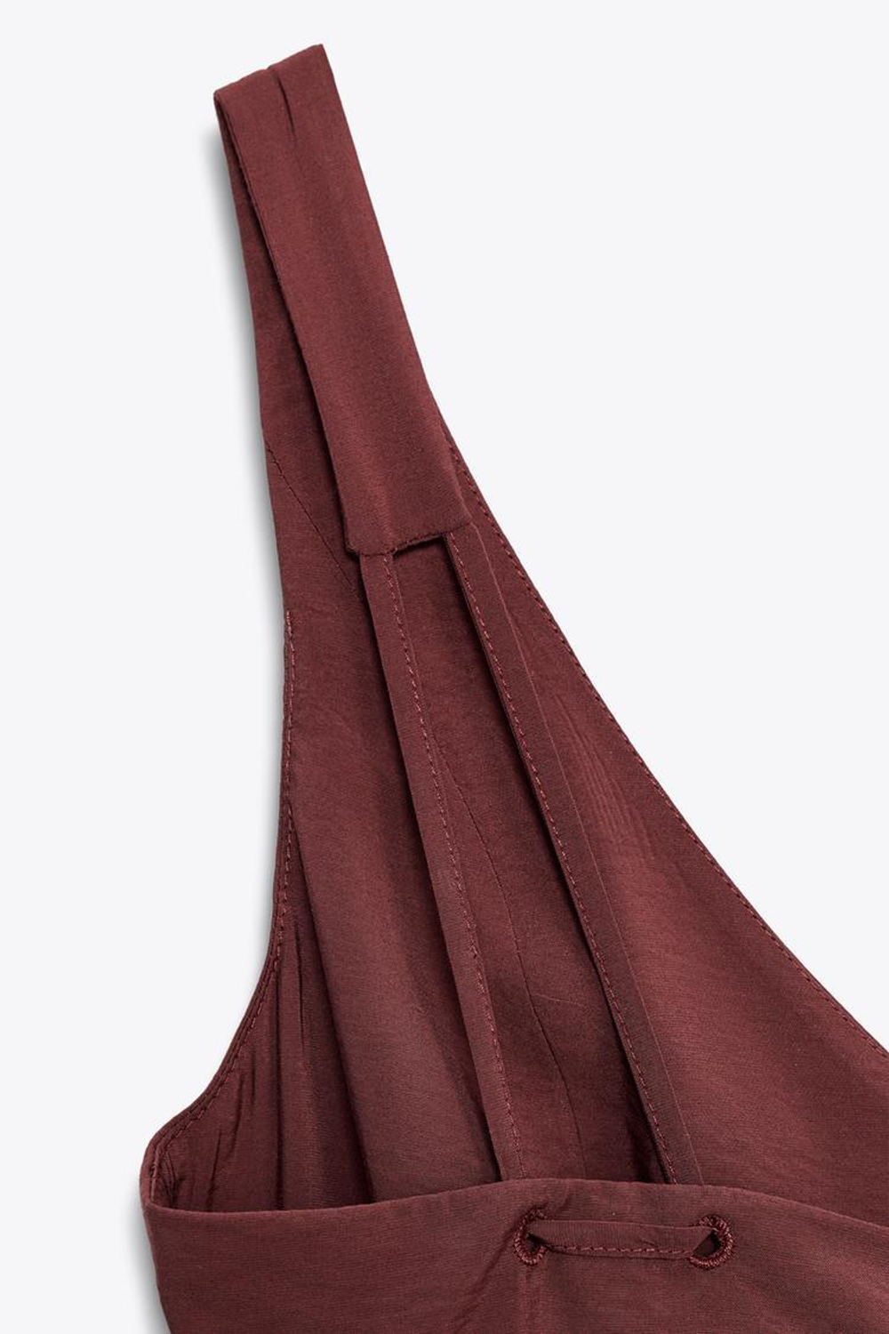 ZARA ПЛАТЬЕ-МИДИ С КУЛИСКАМИ, ГРАНАТОВЫЙ