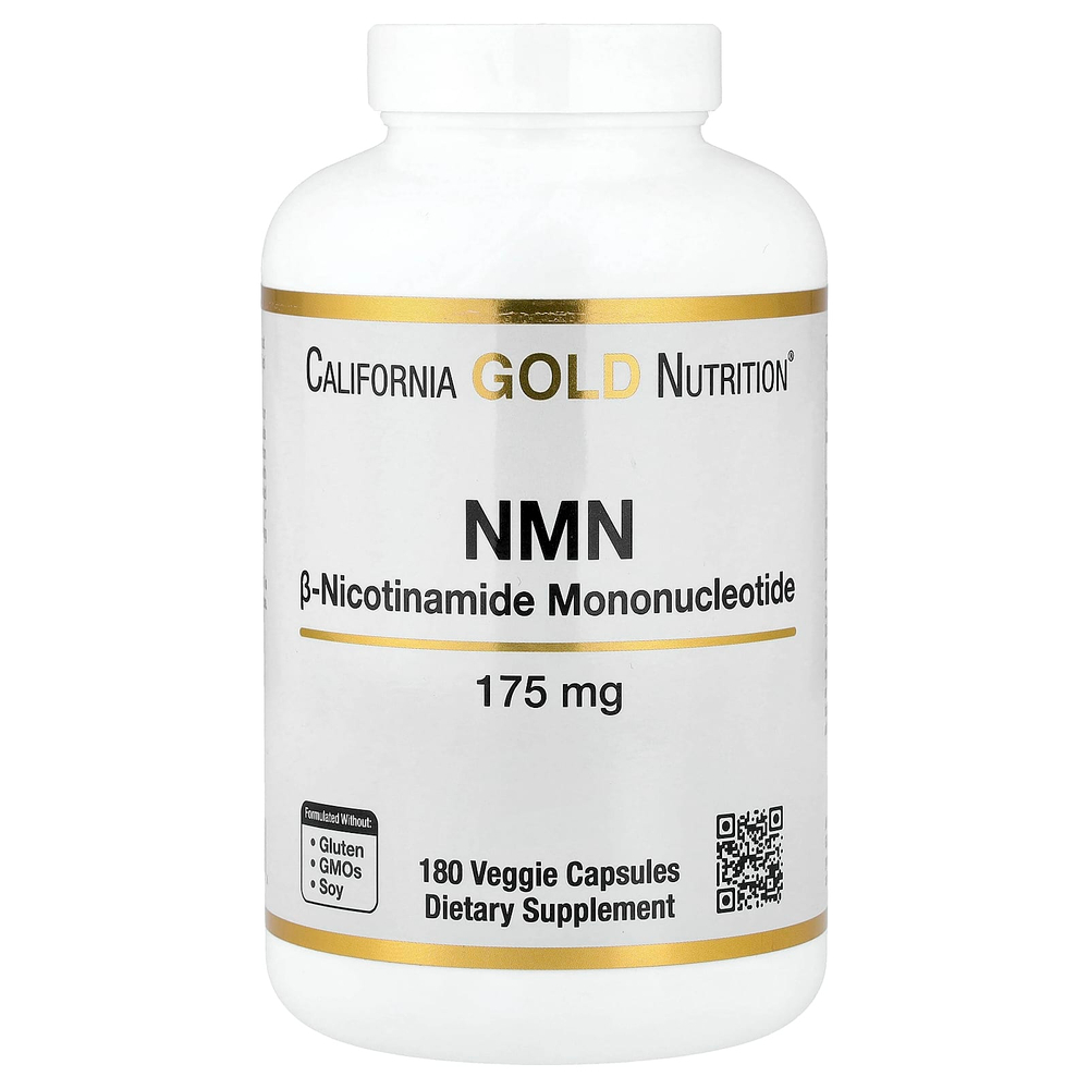 California Gold Nutrition, NMN, 175 мг, 180 растительных капсул