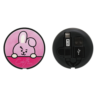 Кабель для зарядного устройства 2 в 1 USB BT21 retractable cable, 1m 2,4 A