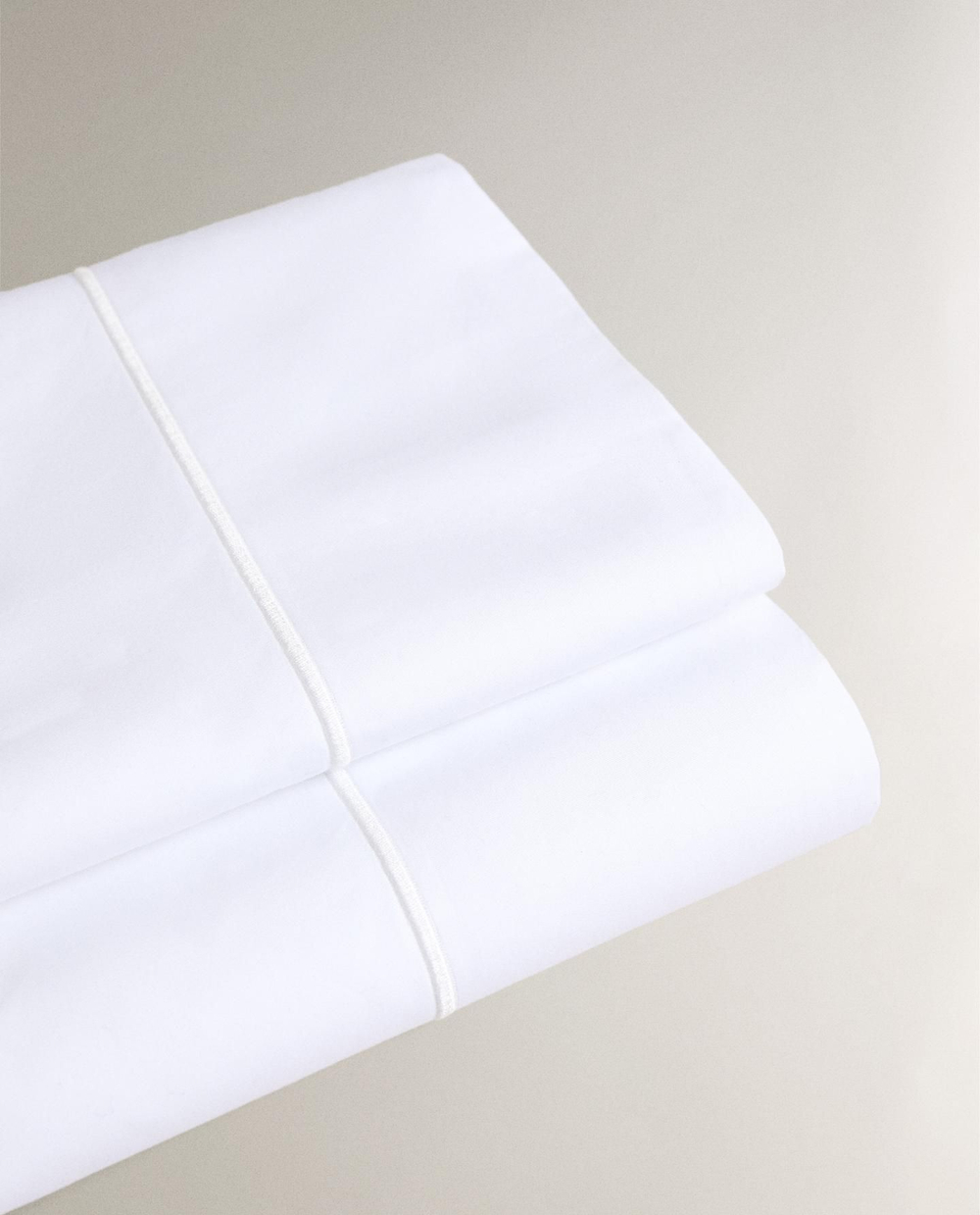 Zara Home - Простыня из хлопковой ситцевой гирлянды (800 нитей), белый, 160x280 см