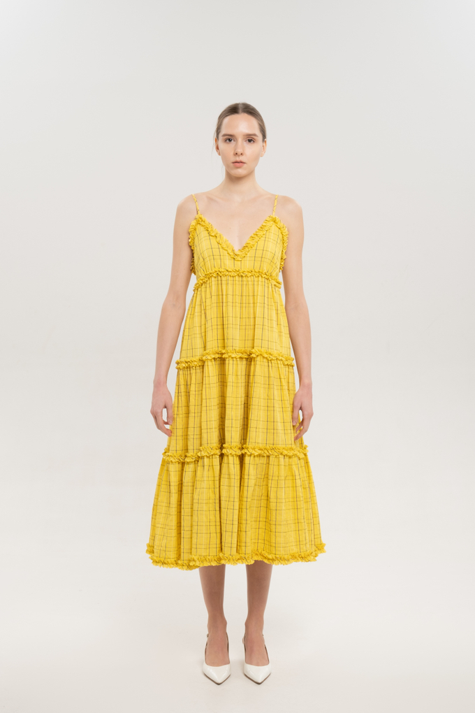 Платье на бретелях, жёлтый