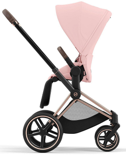 Коляска 3 в 1 Cybex Priam IV Rosegold complete и автокресло Cloud T i-Size Cozy Beige Plus Peach Pink