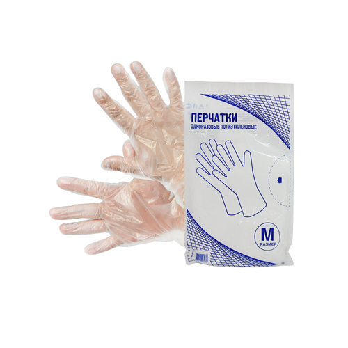 Перчатка однораз ПНД М 100 шт/100