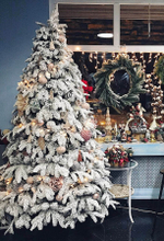 Ель искусственная заснеженная Альпийская 1,8 м ПРЕМИУМ подставка металл Литые ветки+Пленка ПВХ МаксК