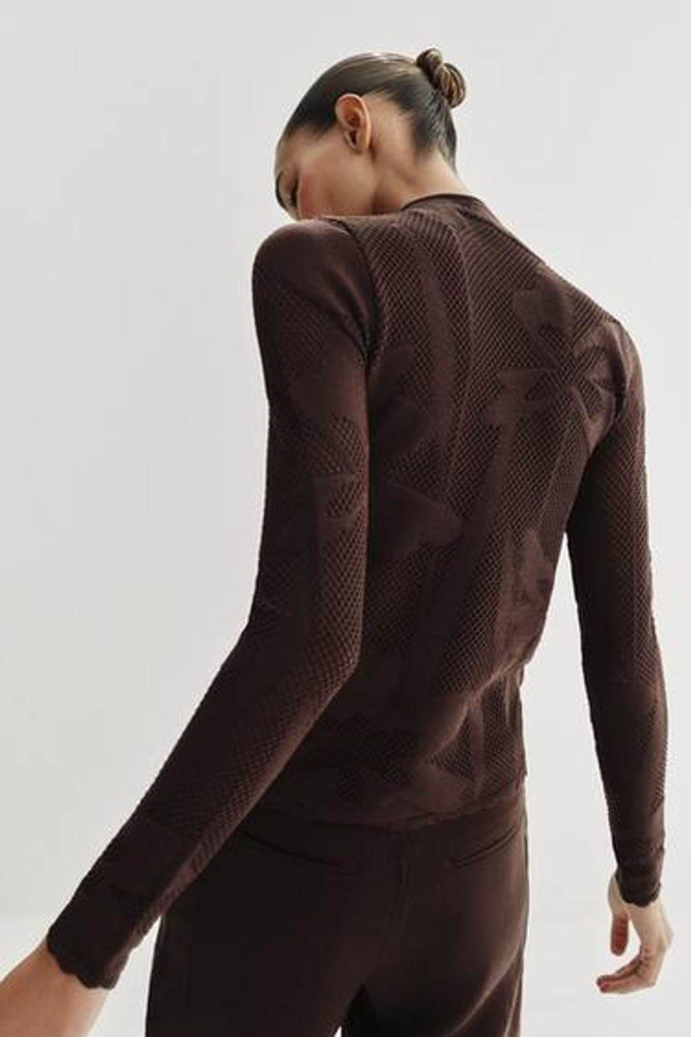 Жаккардовый вязаный кардиган - ZARA