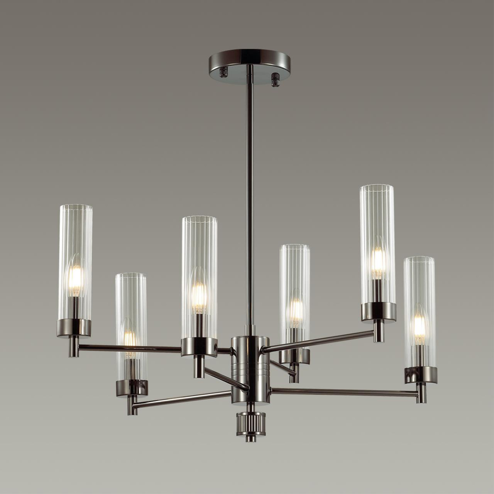 5275/6C CLASSI LN26 104 черный хром Люстра потолочная E14 6*40W 220V KAMILLA