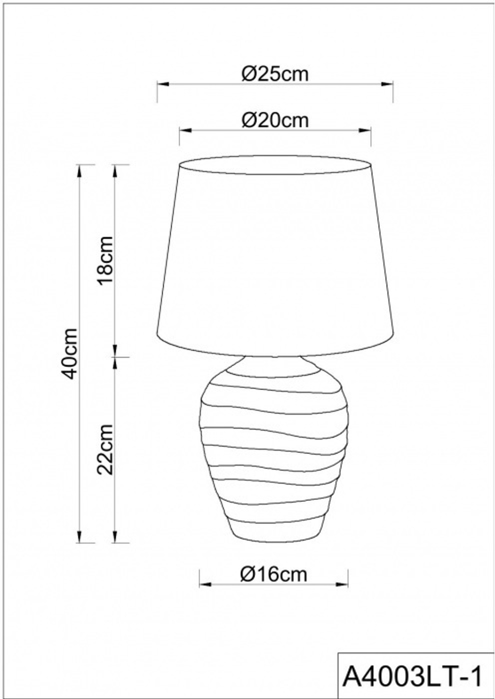 Настольная лампа Arte Lamp KORFU A4003LT-1CC