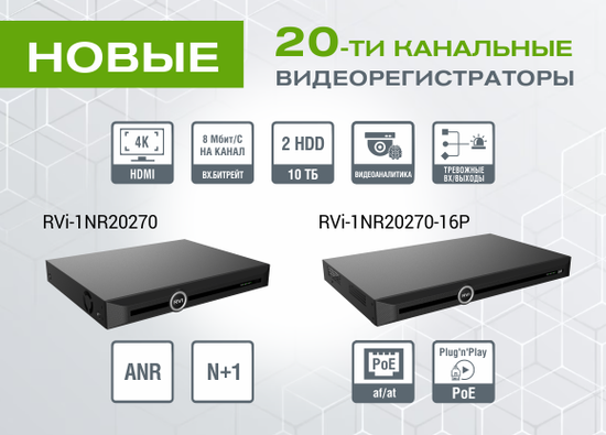 Новые 20-канальные видеорегистраторы