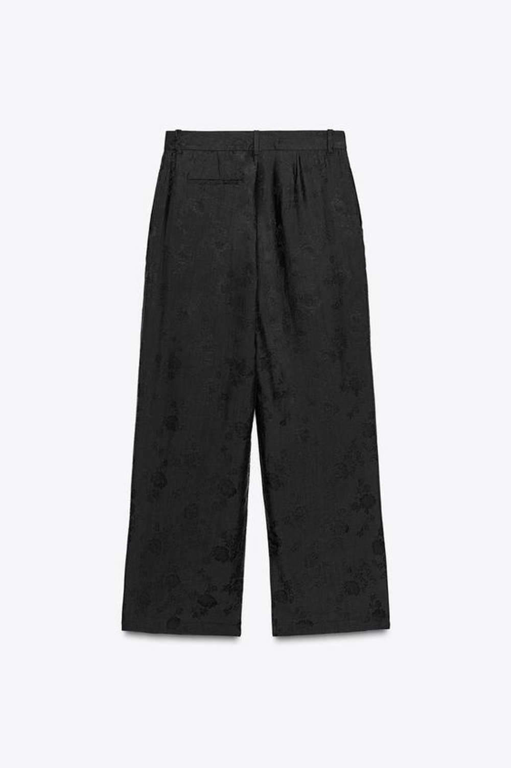 ZARA ЖАККАРДОВЫЕ БРЮКИ С ЦВЕТОЧНЫМ РИСУНКОМ — ZW COLLECTION, ЧЕРНЫЙ