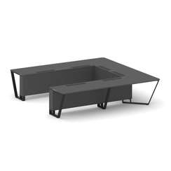 Steel Meet Стол переговорный П-образный KDK-PR.B.SP-11P Антрацит/Металл Черный 3200*3200*750