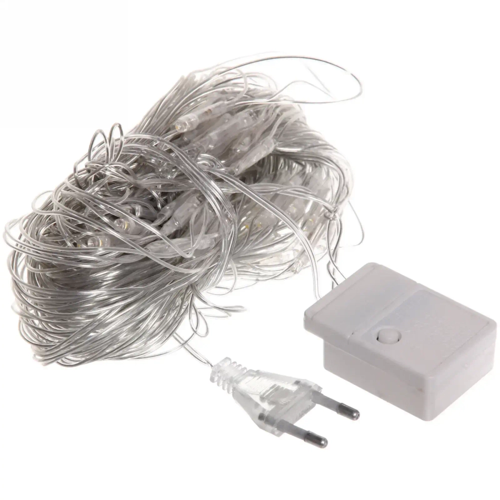 Гирлянда для дома СЕТКА ш1,5* в1,5м 120 ламп LED, прозр.пров.,8 реж, IP-20, Фиолетовый