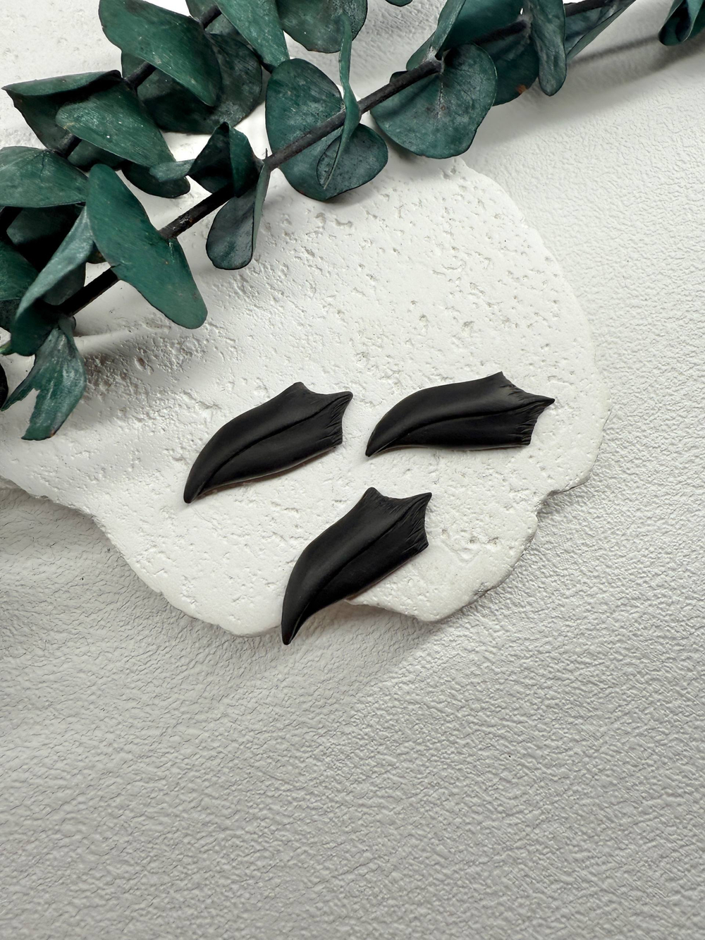 Клюв для броши ворона из полимерной глины (Черный)