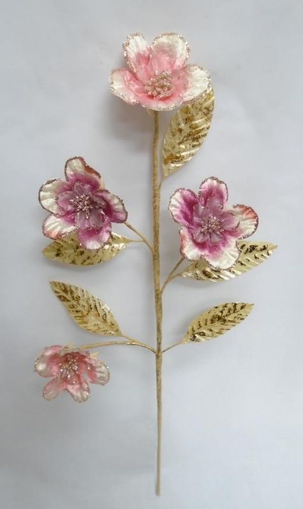 Веточка гинго 74см ChristmasDeLuxe premium collection бирюзовая