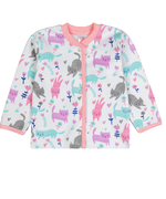 Кофточка д/новорожд. р.74-80 M0833IR-0/1 белый, кошка (Такро)