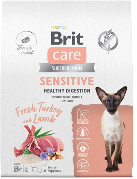 BRIT CARE, Сухой корм для кошек, Индейка с ягненком, 7 кг.