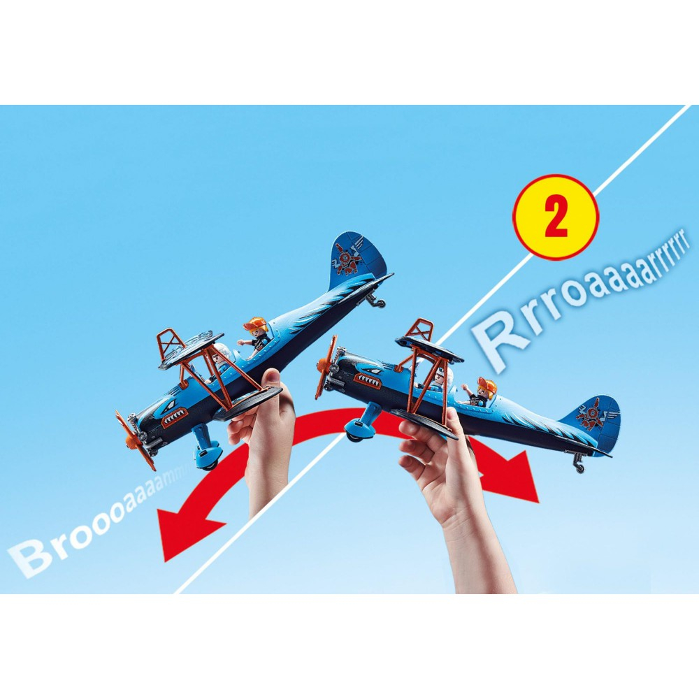 Игровой набор Playmobil 70831 Воздушное каскадёрское шоу Биплан Феникс 70831 45 деталей — фото 7