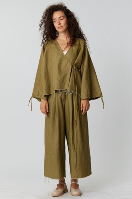 Кюлоты цвета хаки с открытым низом