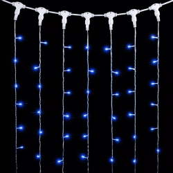 Светодиодный занавес 1*9 м., 900 синих LED ламп, прозрачный провод ПВХ, LTC (PCL901-10-2B)