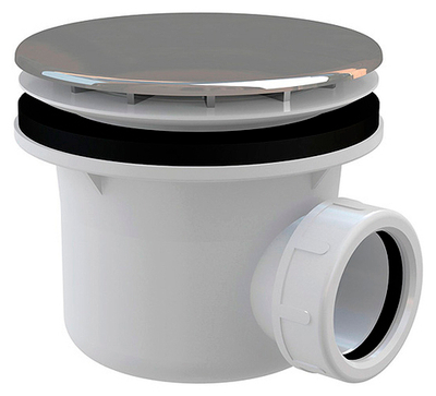 Сифон для душ. поддона хром Ф90мм  AlcaPLAST  (24/1шт)