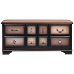 Банкетка Пандора 4 с обувницей Орех Оберджин Шоколад