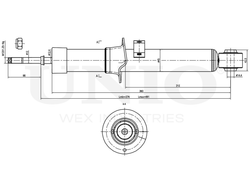 Амортизатор газовый передней подвески правый UNIO SAB-10005