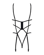 Изящное открытое боди Badossa с кружевными элементами (Размер: S-M) (Цвет: черный)