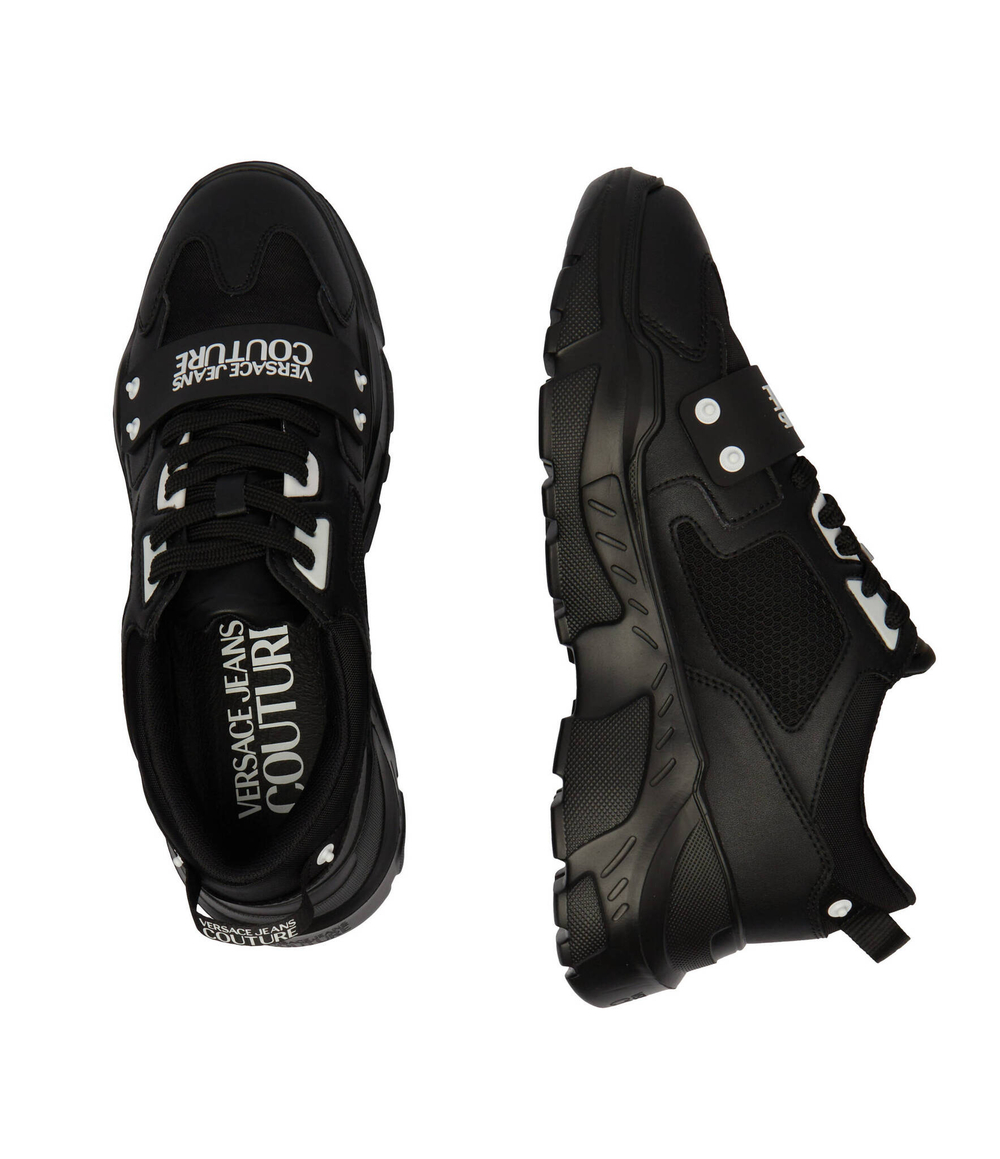 Кожаные кроссовки fondo speedtrack Versace Jeans Couture - черный(77YA3SC4ZP325)