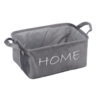 Корзина для хранения "Велюр" Д340 Ш220 В160, серый