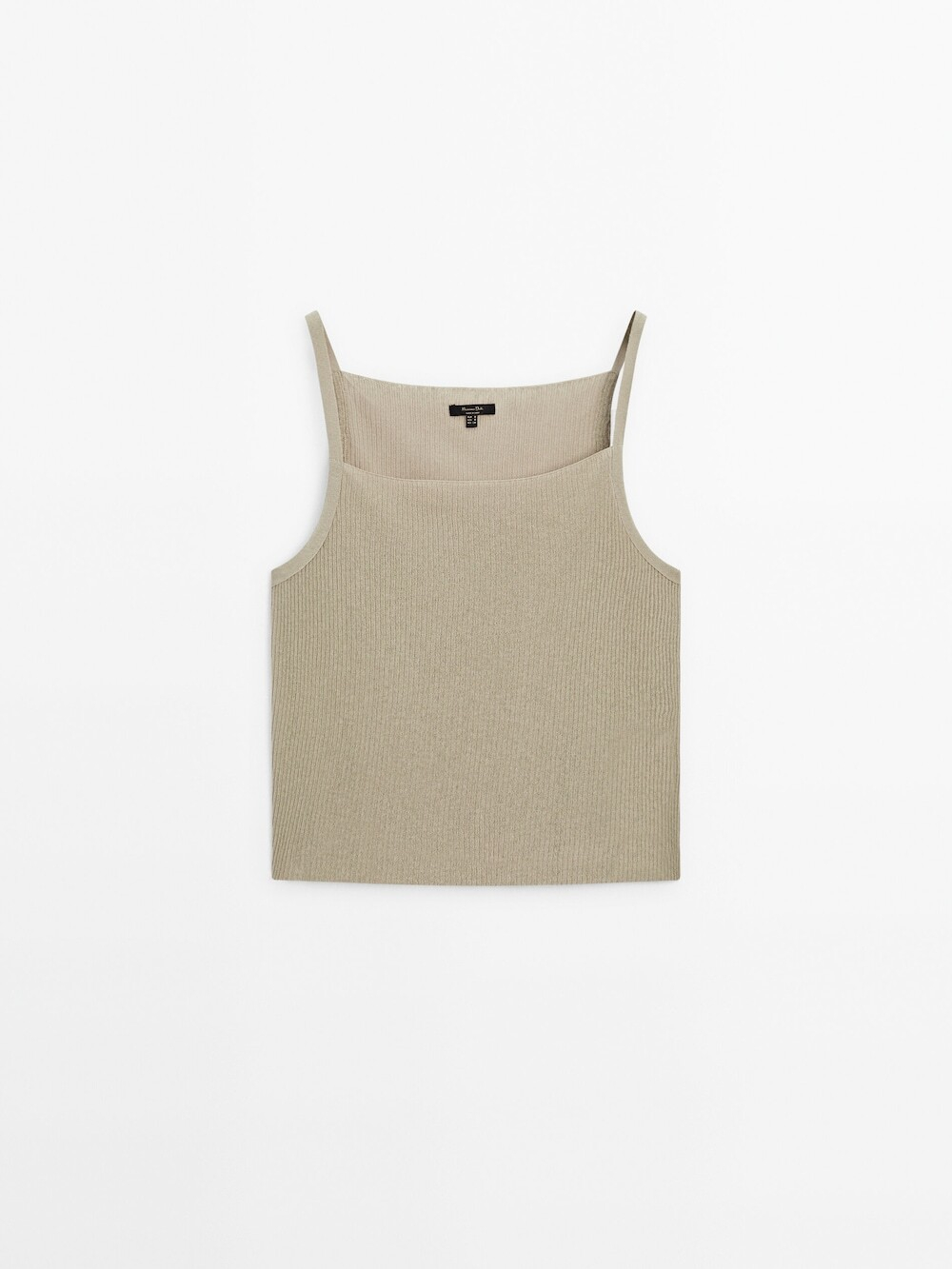 Massimo Dutti Топ в рубчик на бретелях, каменный