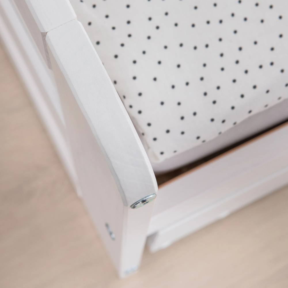 Dipriz Кровать 90х200 Бонни из сосны с выдвижным спальным местом и 2 основаниями, белая