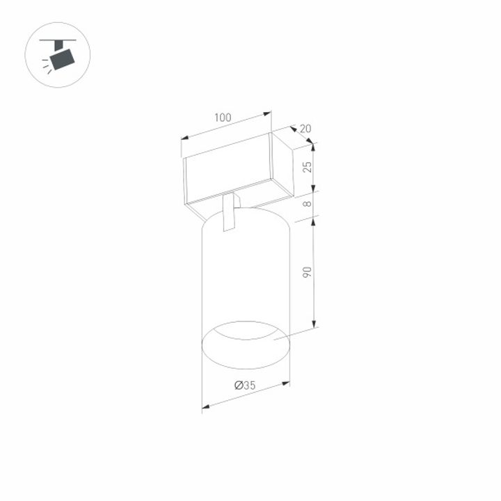 Трековый светодиодный светильник Arlight Mag-Spot-25-R90-9W Warm3000 035001