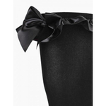 Чулки плотные с атласными бантами Sense, S/M, черные