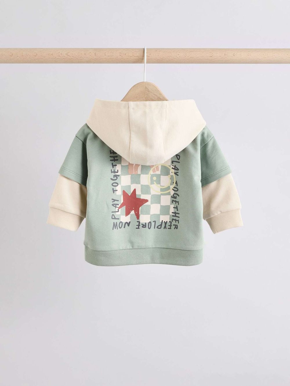 Толстовка и спортивные брюки в комплекте для малышей Next 984-951, Бежевый, Мятный, Темно-серый