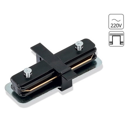 Коннектор питания прямой Arte Lamp TRACK ACCESSORIES для встраиваемой ТС, черный