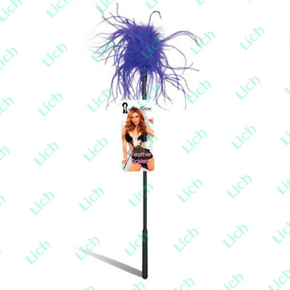 Ласкающая палочка с перьями фиолетового цвета